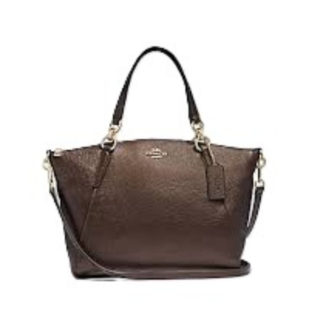 COACH KELSEY crossbody bronze metallic leather EUC pebble small F56127 bag - Picture 14 of 16